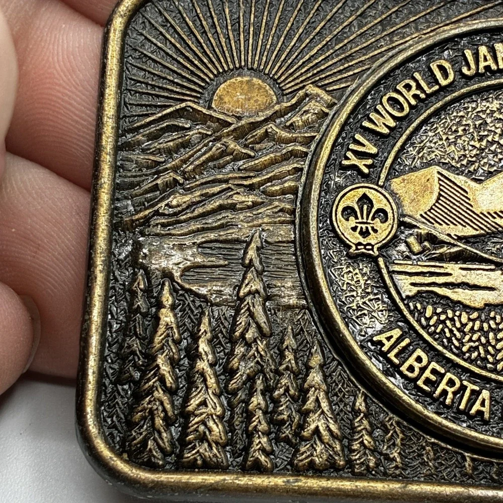 XV World Jamboree Mondial 1983 Alberta Canada Boy Scouts Belt Buckle Century